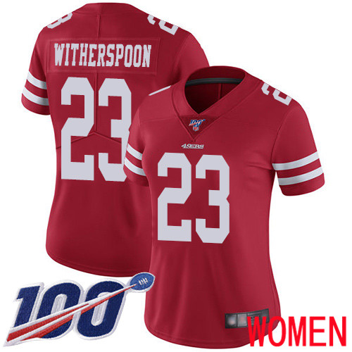 San Francisco 49ers Limited Red Women Ahkello Witherspoon Home NFL Jersey #23 100th->san francisco 49ers->NFL Jersey